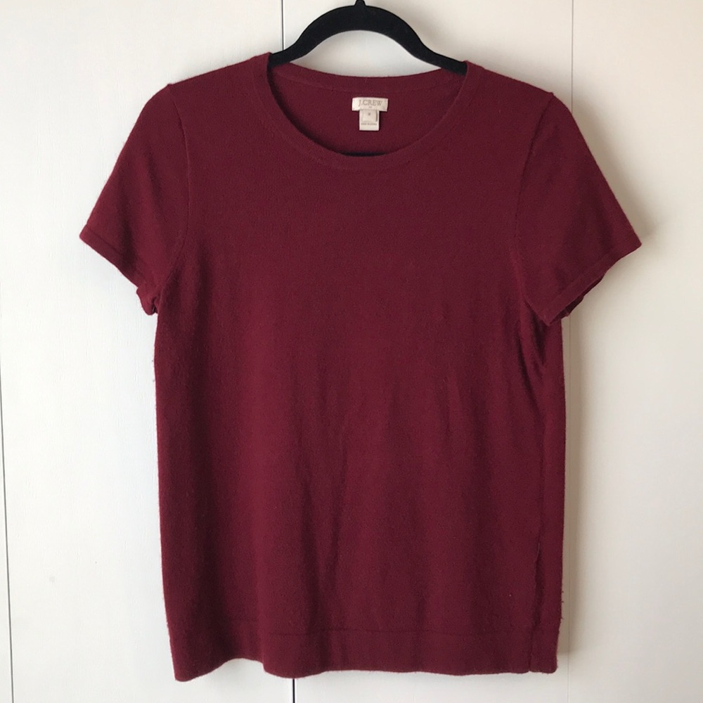 J. Crew Maroon Sweater Short Sleeve Tshirt size M